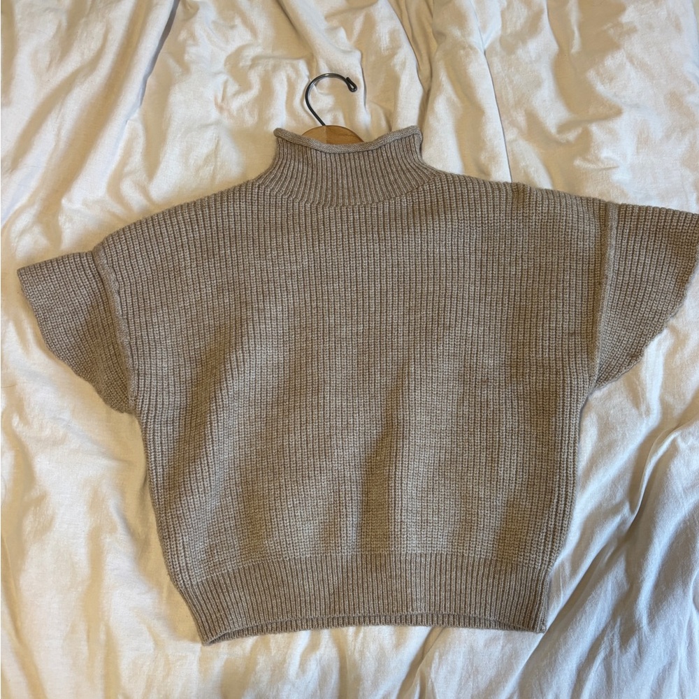 Cider Cozy Tan Cowl Neck Sweater